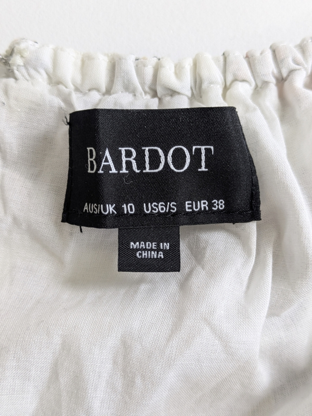 Bardot Paisley Sleeveless Extra Wide Leg Linen Dress Jumpsuit Tan White Sz S EUC - Picture 11 of 16